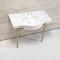 Fauceture 37" Ceramic Console Sink with Stainless Steel Legs, White/Brushed Brass VPB28140W8BB - alternate 2